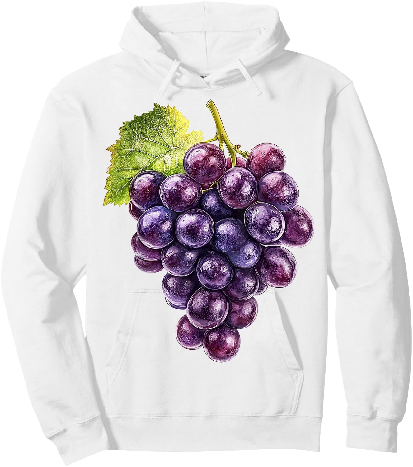 Grapes Fruit Motif Art Grapes Hoodie - Hoodie | White