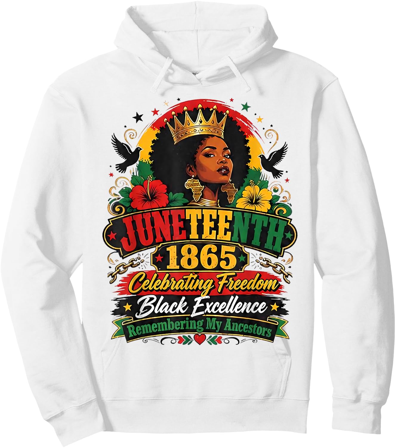 Juneteenth 1865 Celebrating Freedom Black Excellence Women Hoodie - Hoodie | White