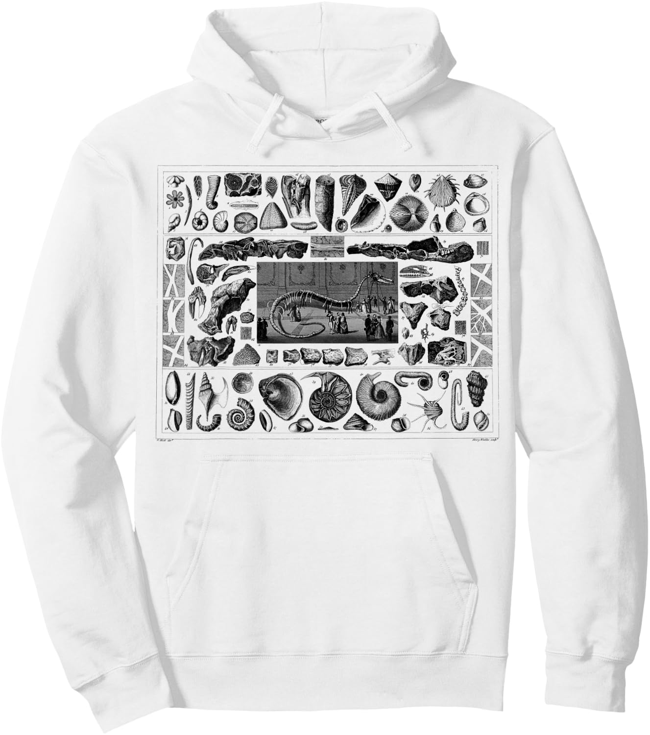 Vintage Dinosaur Fossils T-Rex Paleontology Jurassic Period Hoodie - Hoodie | White
