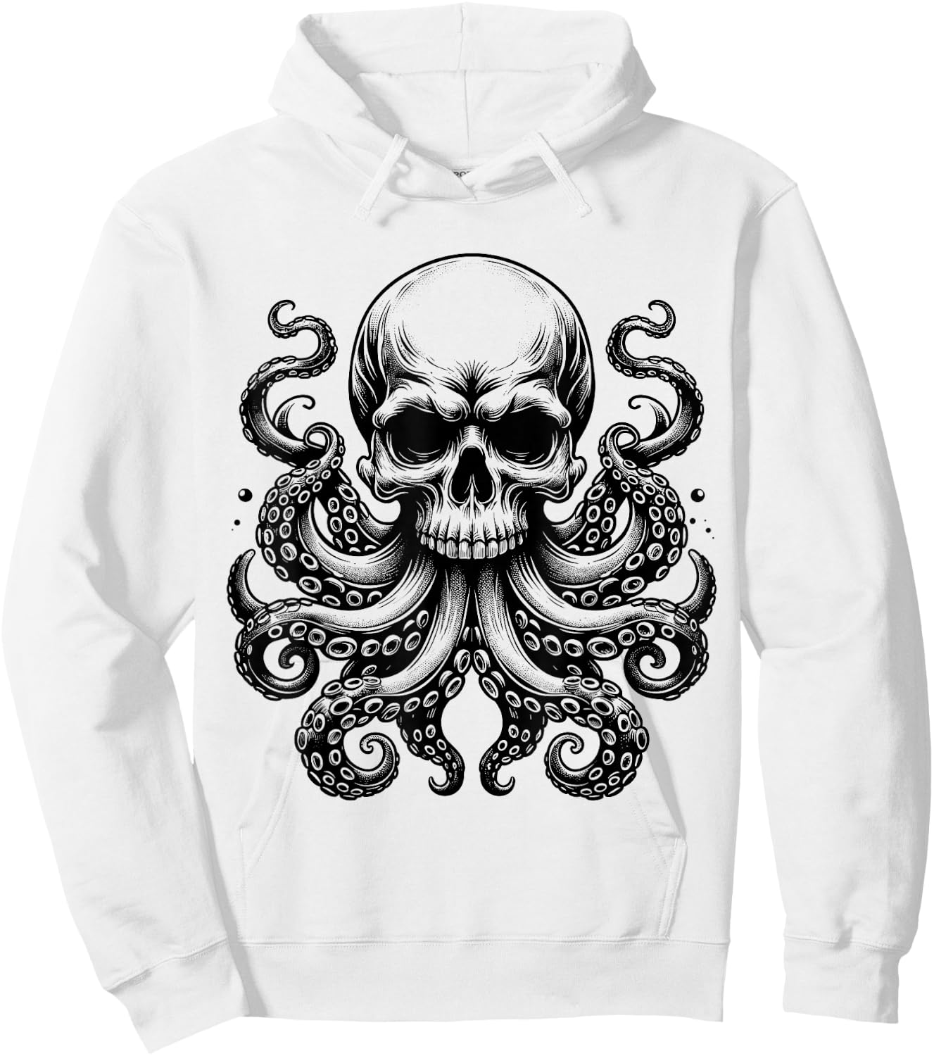 Octopus Skull Monster Kraken Skull Hoodie - Hoodie | White