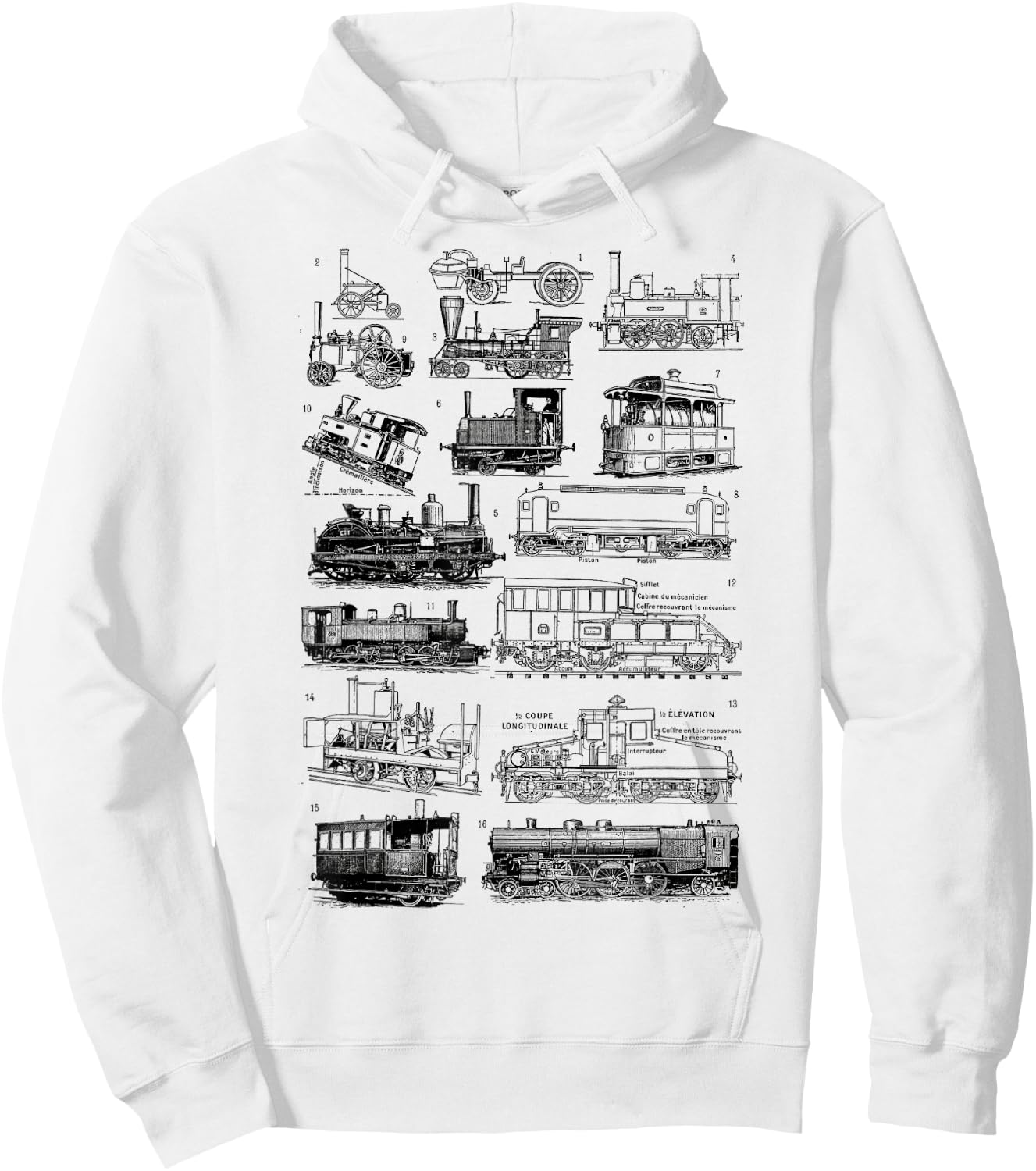 Steam Train Steam Locomotives , grey Hoodie - Hoodie | White