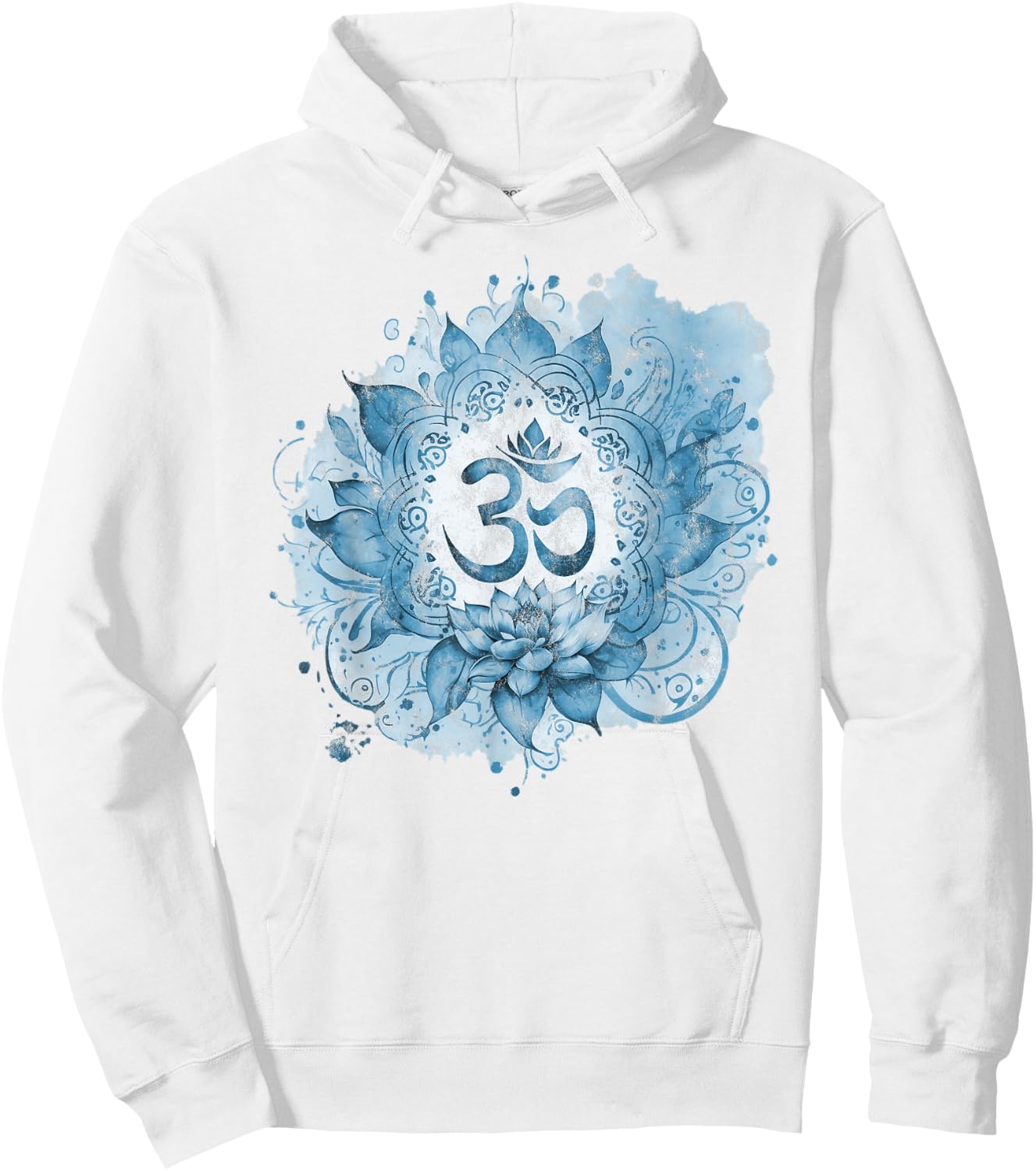Om Mantra, Lotus, Buddhismus, Yoga, spirituelles Symbol, Spritzer Hoodie - Hoodie | White
