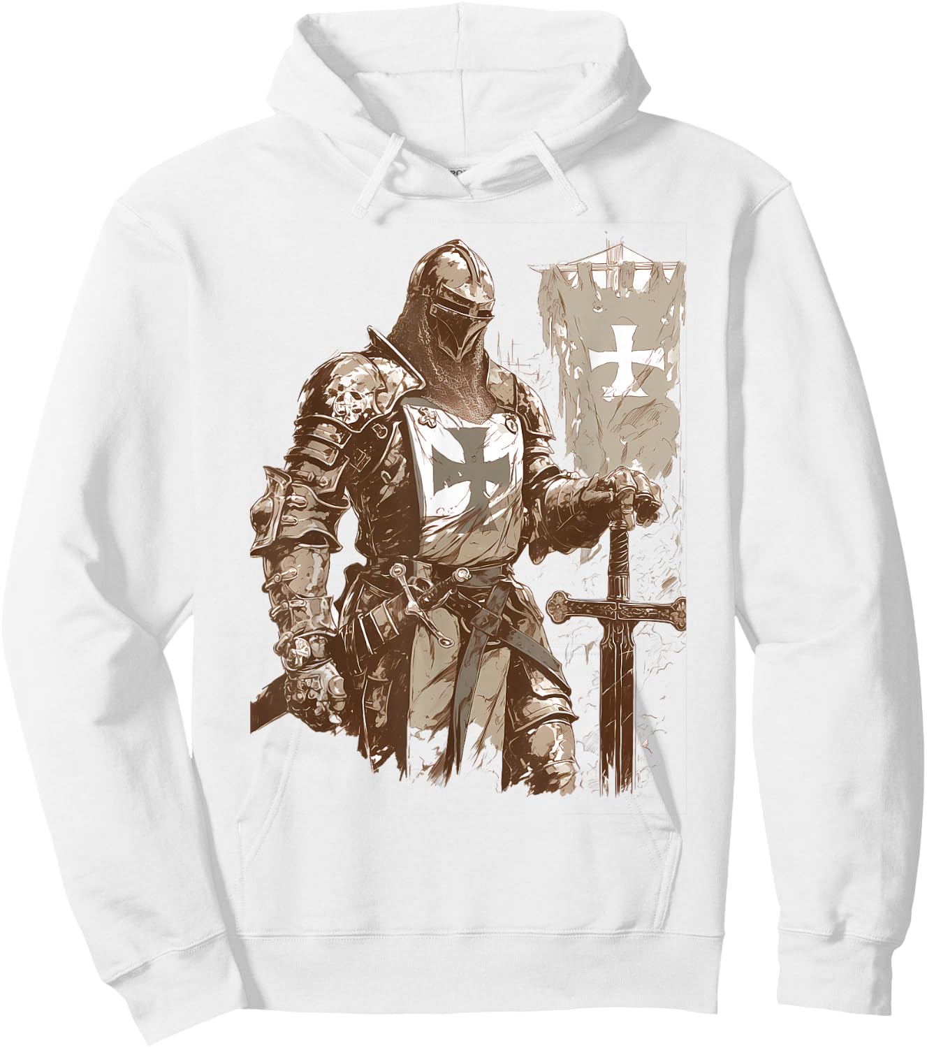 Hospitaller knight Medieval Templar Hoodie - Hoodie | White