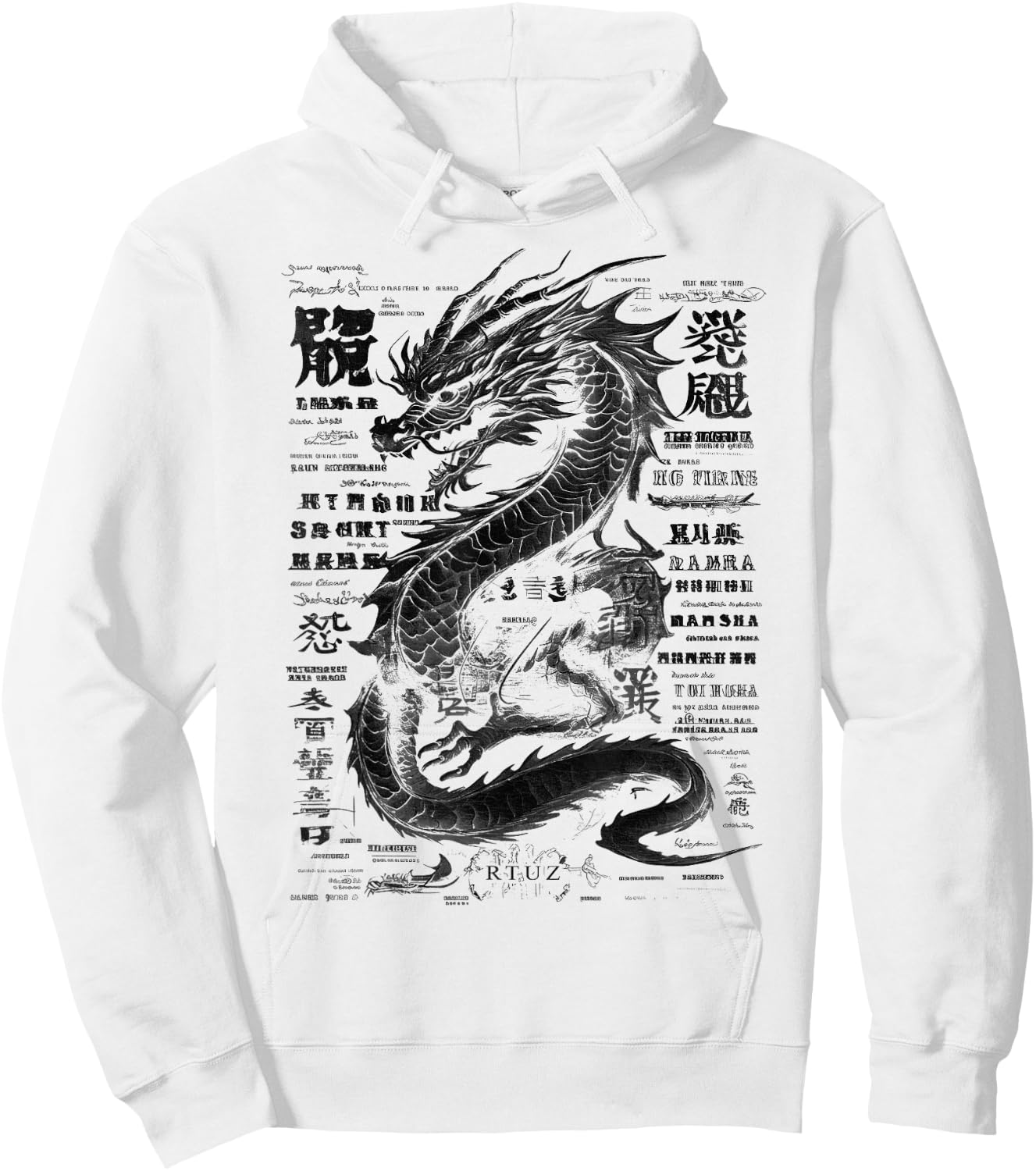 Drachen Streetwear Aesthetic Retro Mode Dragon Damen Herren Hoodie - Hoodie | White