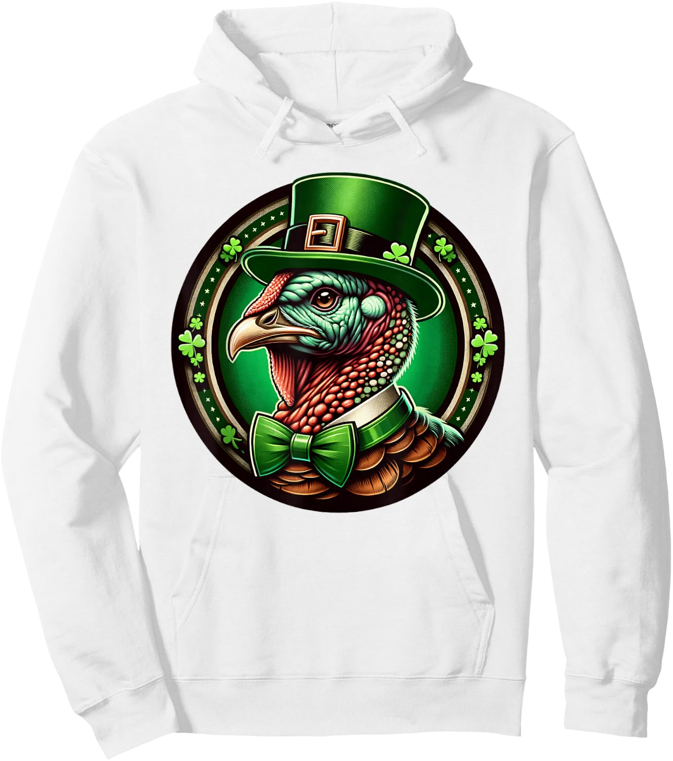 Funny Leprechaun Turkey St Patricks Day Kids Men Women Hoodie - Hoodie | White