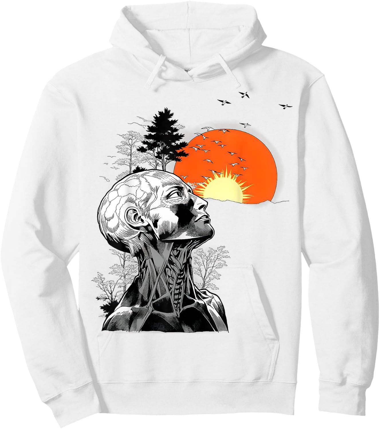 Hangover Human Tree Graphic , White Hoodie - Hoodie | White