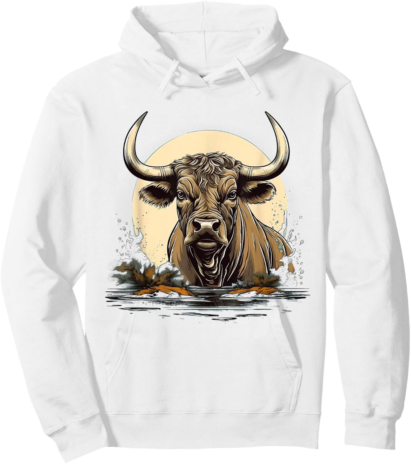 Retro Style Water Buffalo Hoodie - Hoodie | White