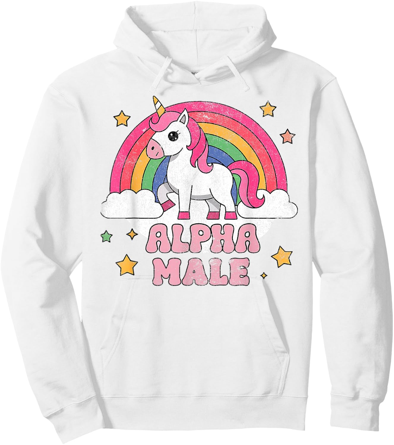 Alpha Male Unicorn , pink Hoodie - Hoodie | White