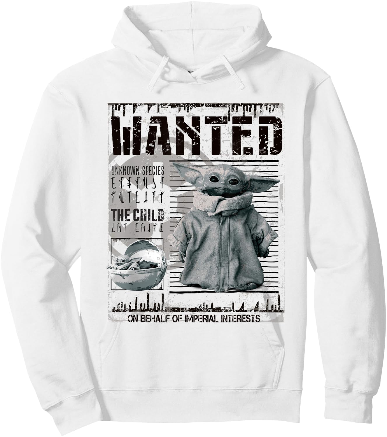Star Wars Mandalorian Wanted The Child Hoodie - Hoodie | White