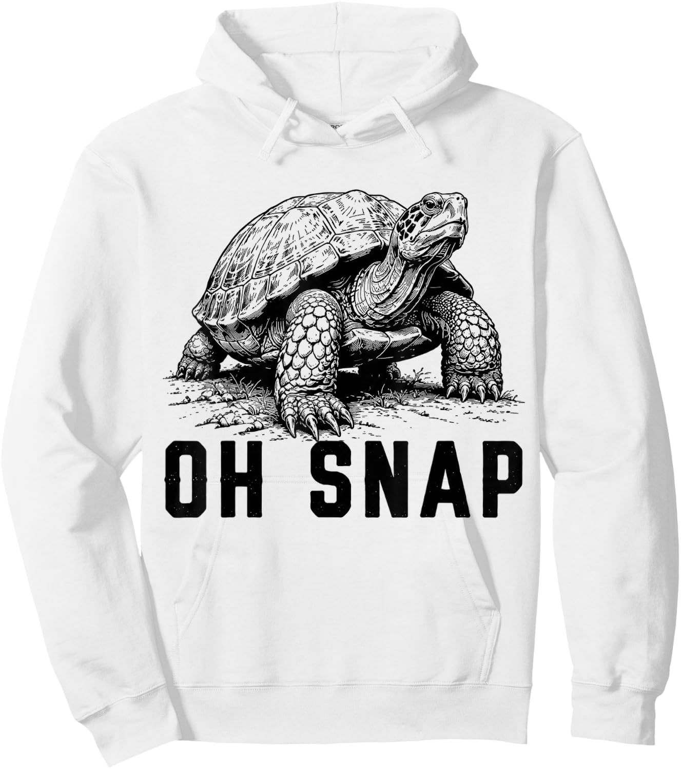 Oh Snap Funny Snapping Turtle Retro Animal Humor Hoodie - Hoodie | White