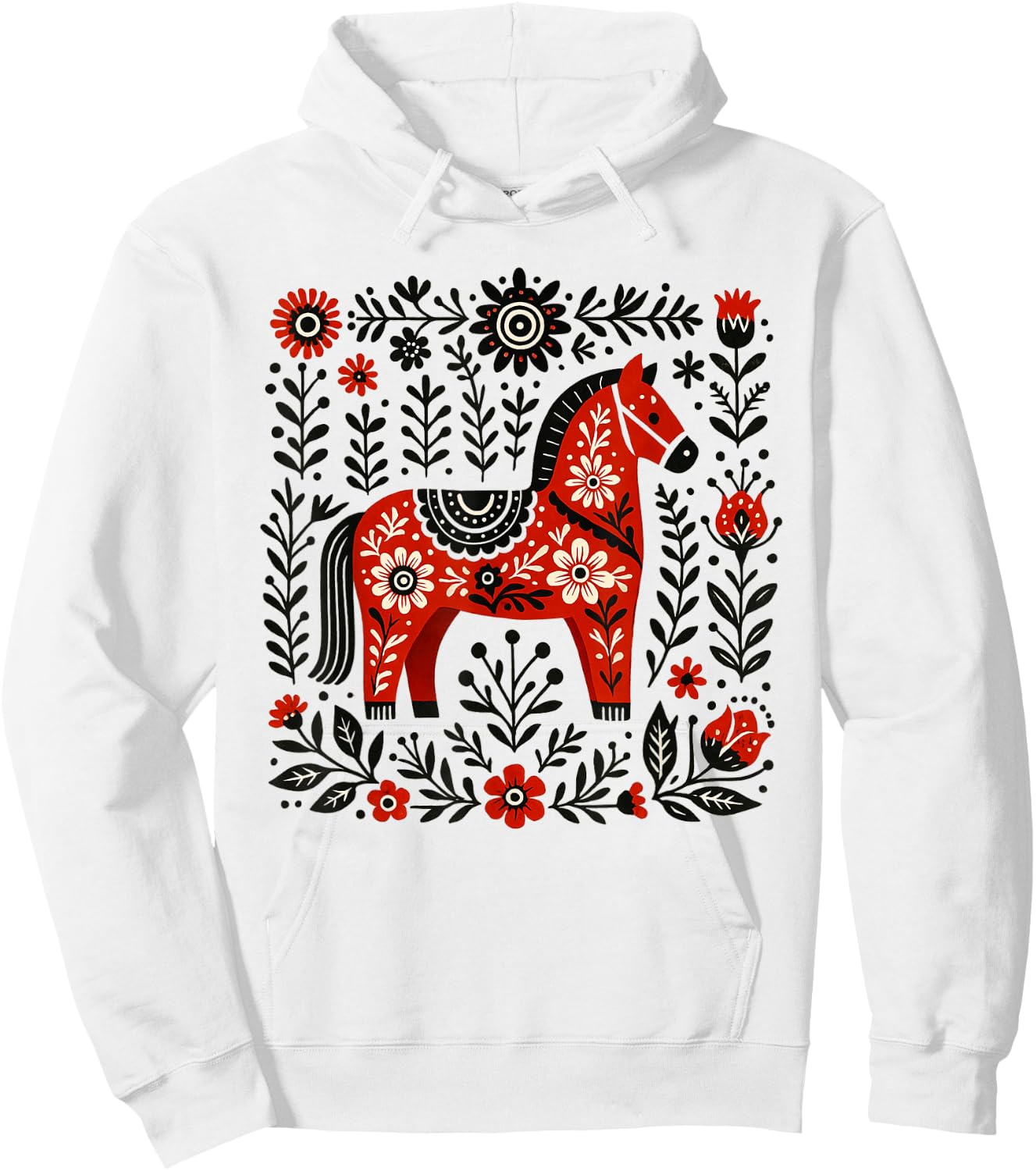 Dala Horse Swedish Heritage Sweden Nordic Scandinavian Hoodie - Hoodie | White