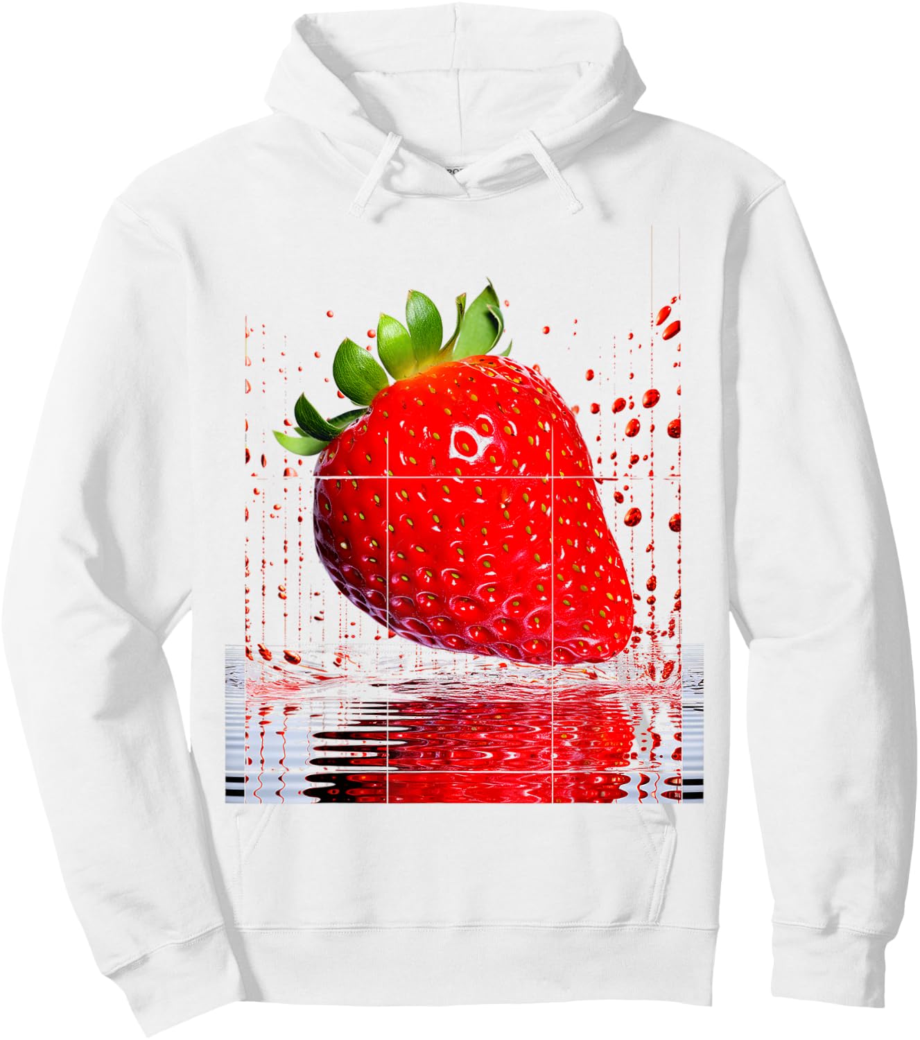 Abstract Painting Strawberry Fruit Strawberry , white, S Hoodie - Hoodie | White