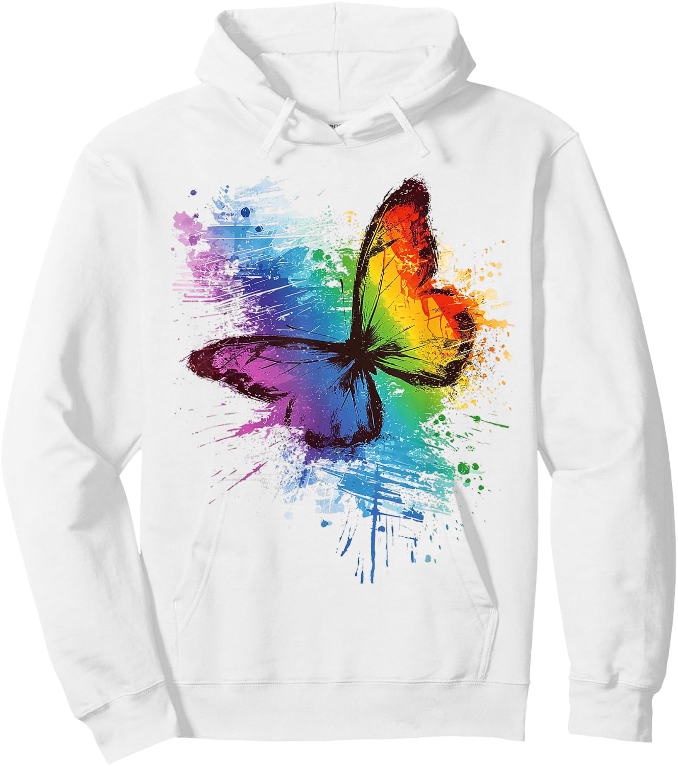 Butterfly Animal Colorful Zoo Painting Abstract Butterfly Hoodie - Hoodie | White