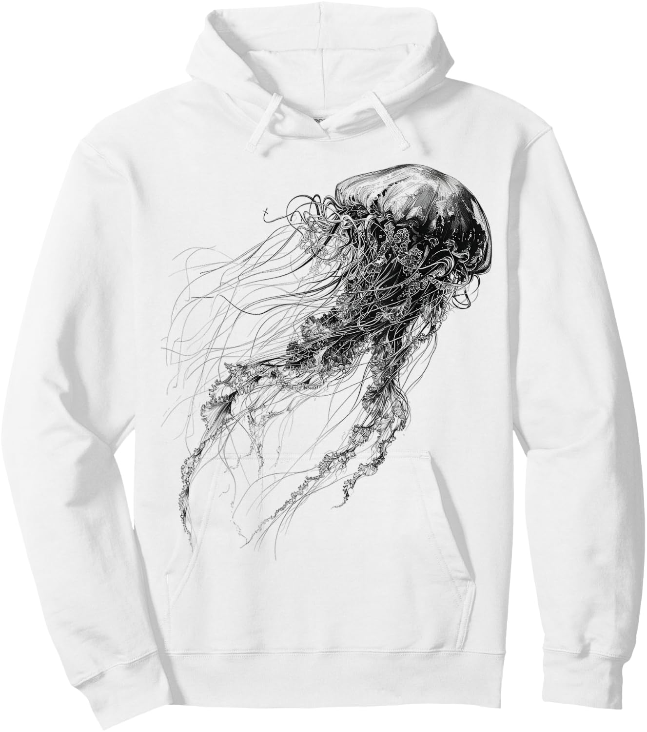 Jellyfish Animal Print Graphic Jellyfish , white, S Hoodie - Hoodie | White