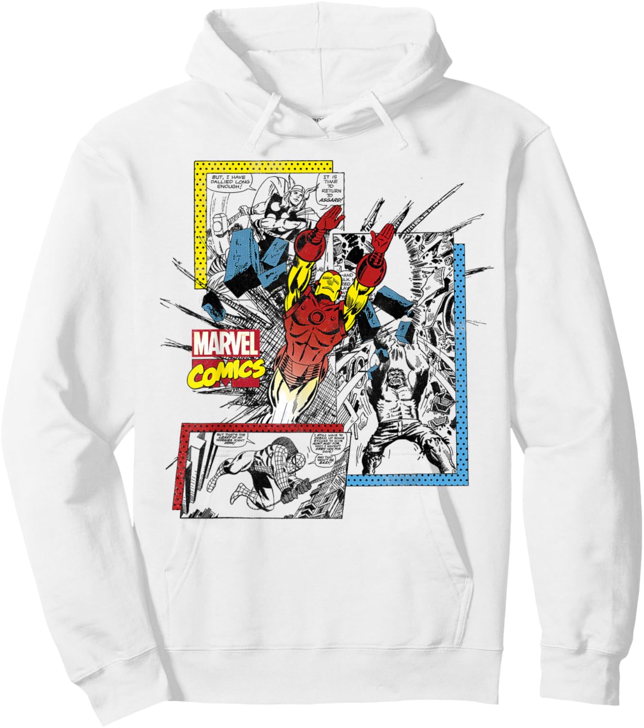 Marvel Comics Iron Man Classic Retro Panels Graphic Hoodie - Hoodie | White