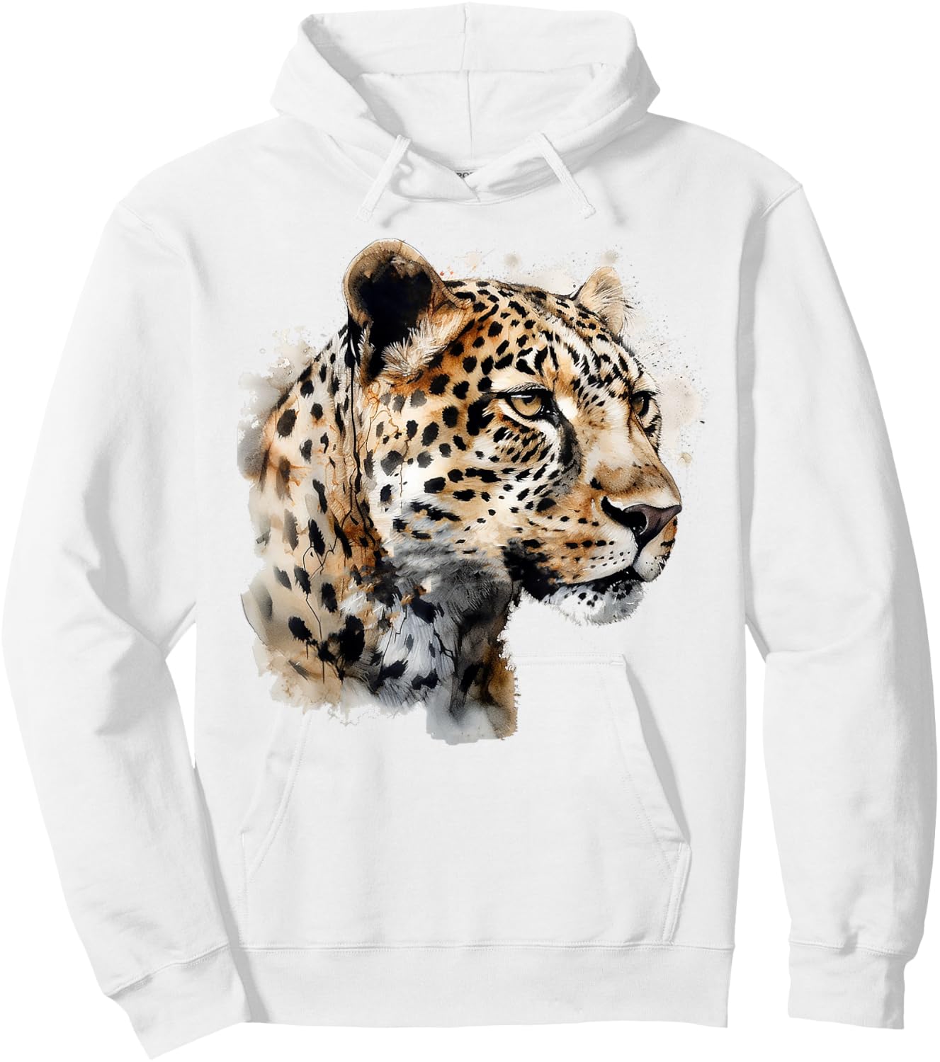 Leopard Lover Artwork | Animal Motif Leopard Hoodie - Hoodie | White