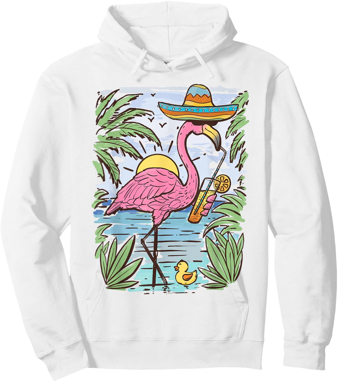 Flamingo Hoodie - Hoodie | White