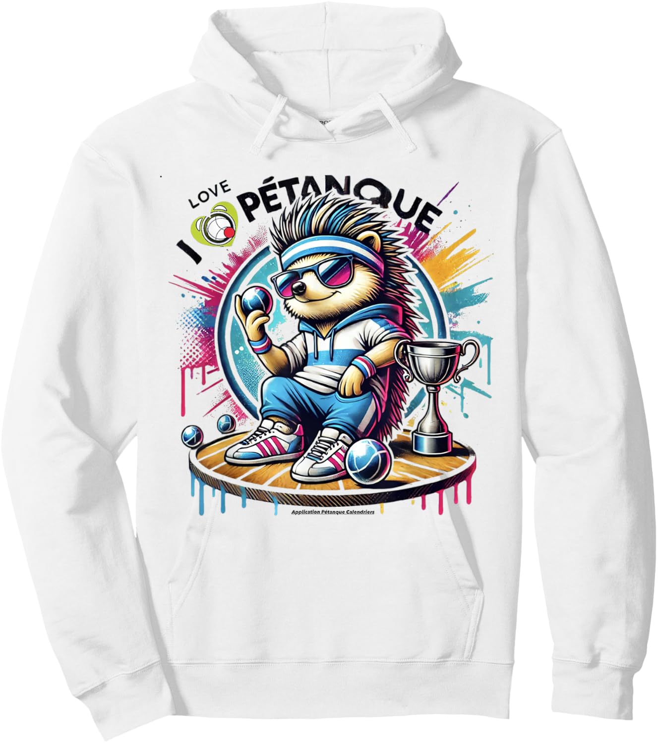 I Love Petanque - Graffiti Style , white, S Hoodie - Hoodie | White