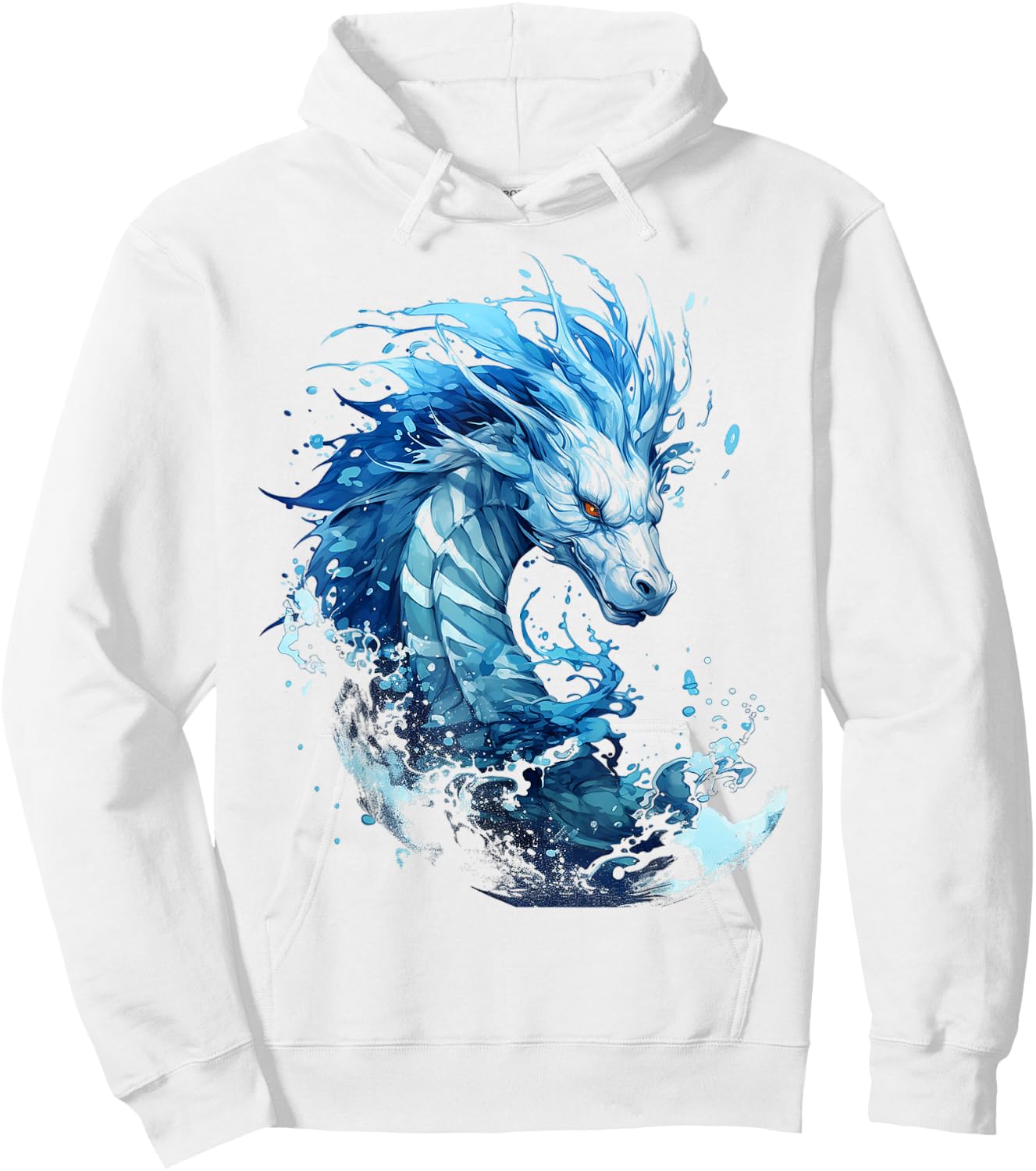 Abstract Dragon Pattern Painting Illustration Animal Dragon , white, S Hoodie - Hoodie | White