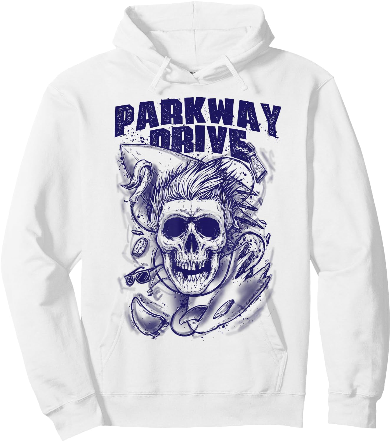 Parkway Drive - Official Merchandise - Surfer Skull - White Hoodie - Hoodie | White