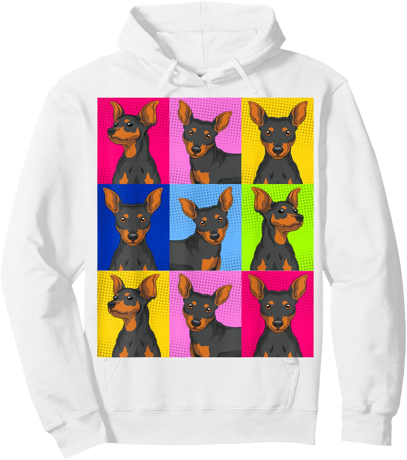 Dog Owner Animal Pet Min Pin Dog Lover Pop Art Min Pinscher Hoodie - Hoodie | White