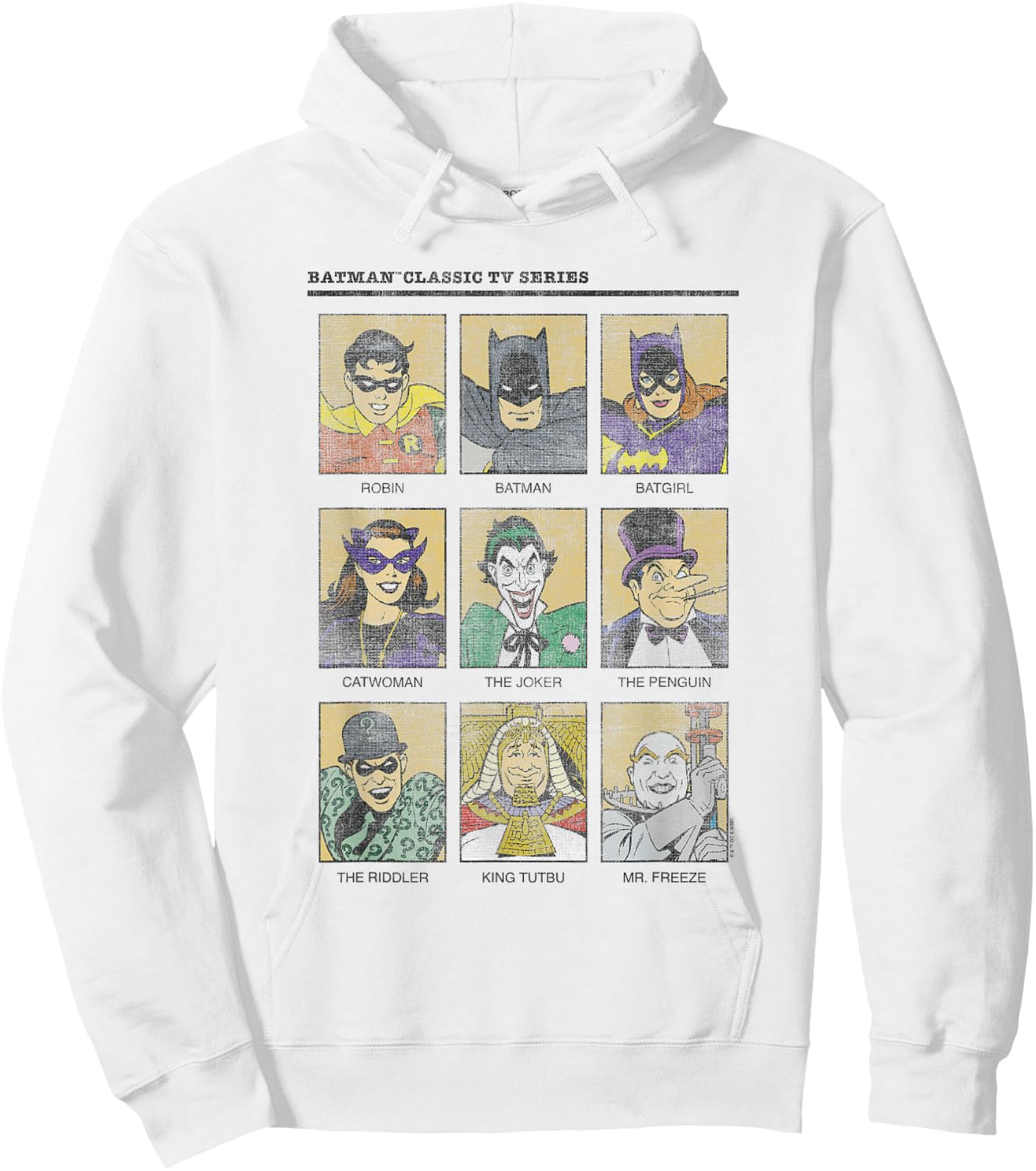Batman Vintage 60's Heroes & Villains Comic Yearbook Hoodie - Hoodie | White