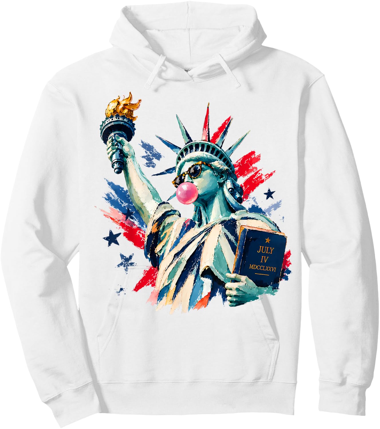 250 Years America Statue of Liberty 4th of July USA Vintage Hoodie - Hoodie | White