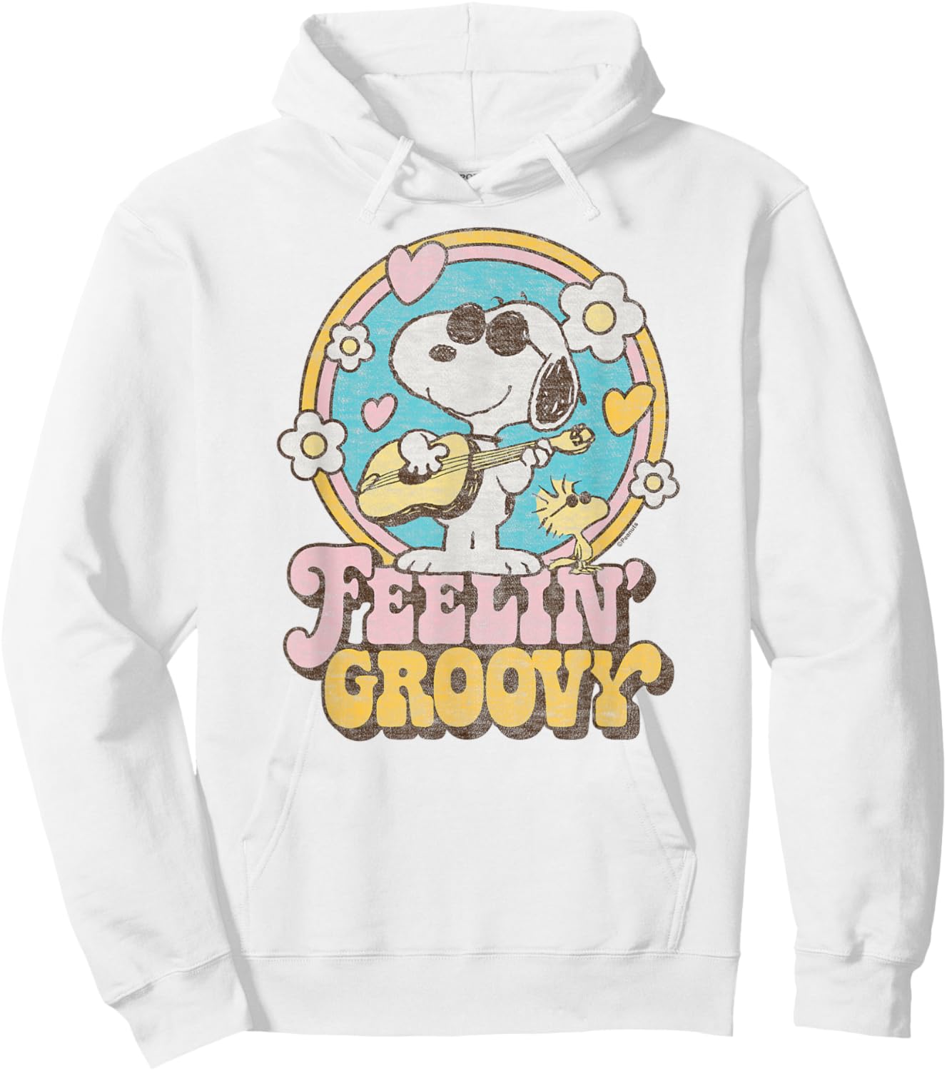 Peanuts Feelin' Groovy Snoopy and Woodstock , gray Hoodie - Hoodie | White