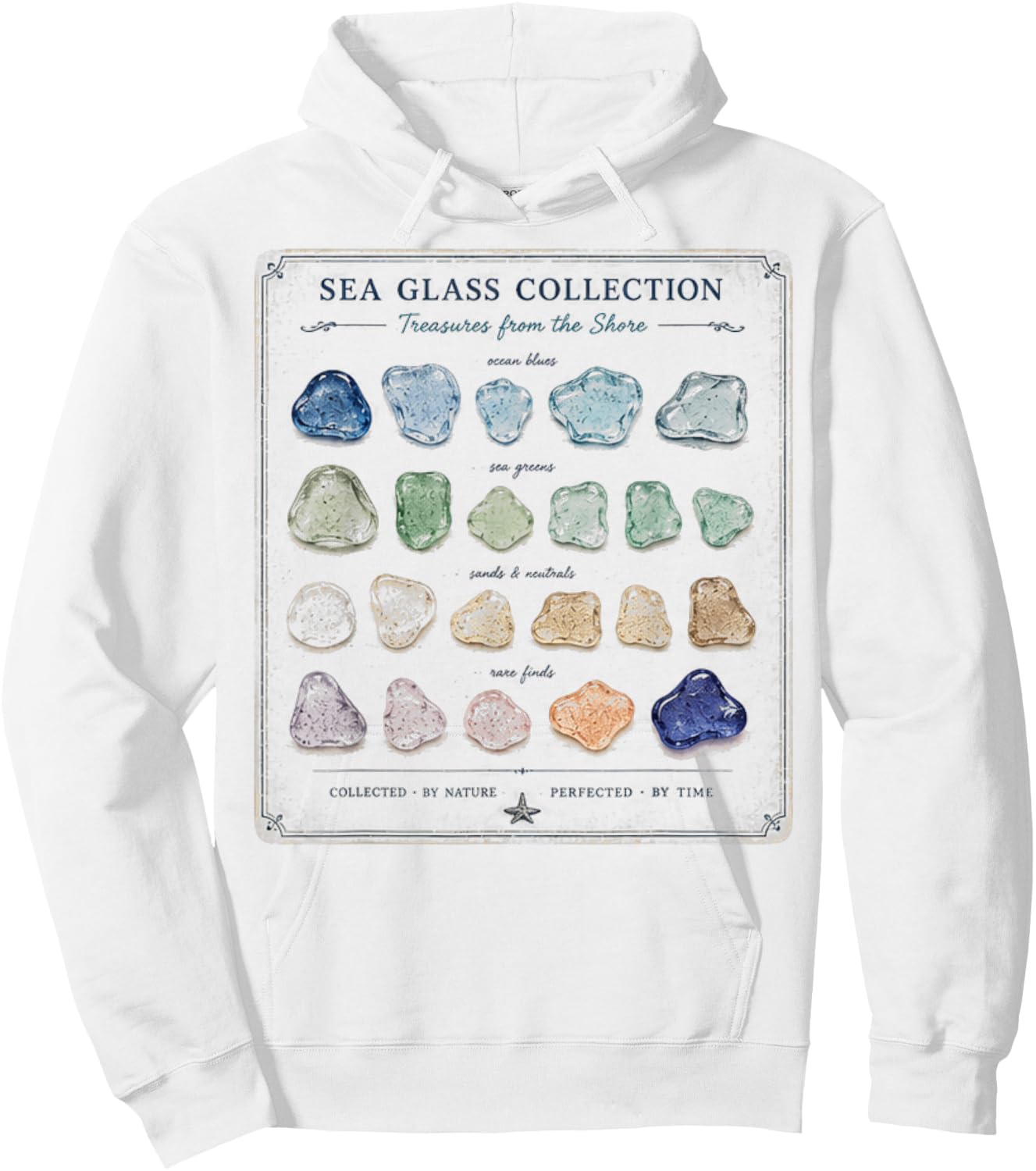 Sea Glass Collection Vintage Beach Treasure Hoodie - Hoodie | White