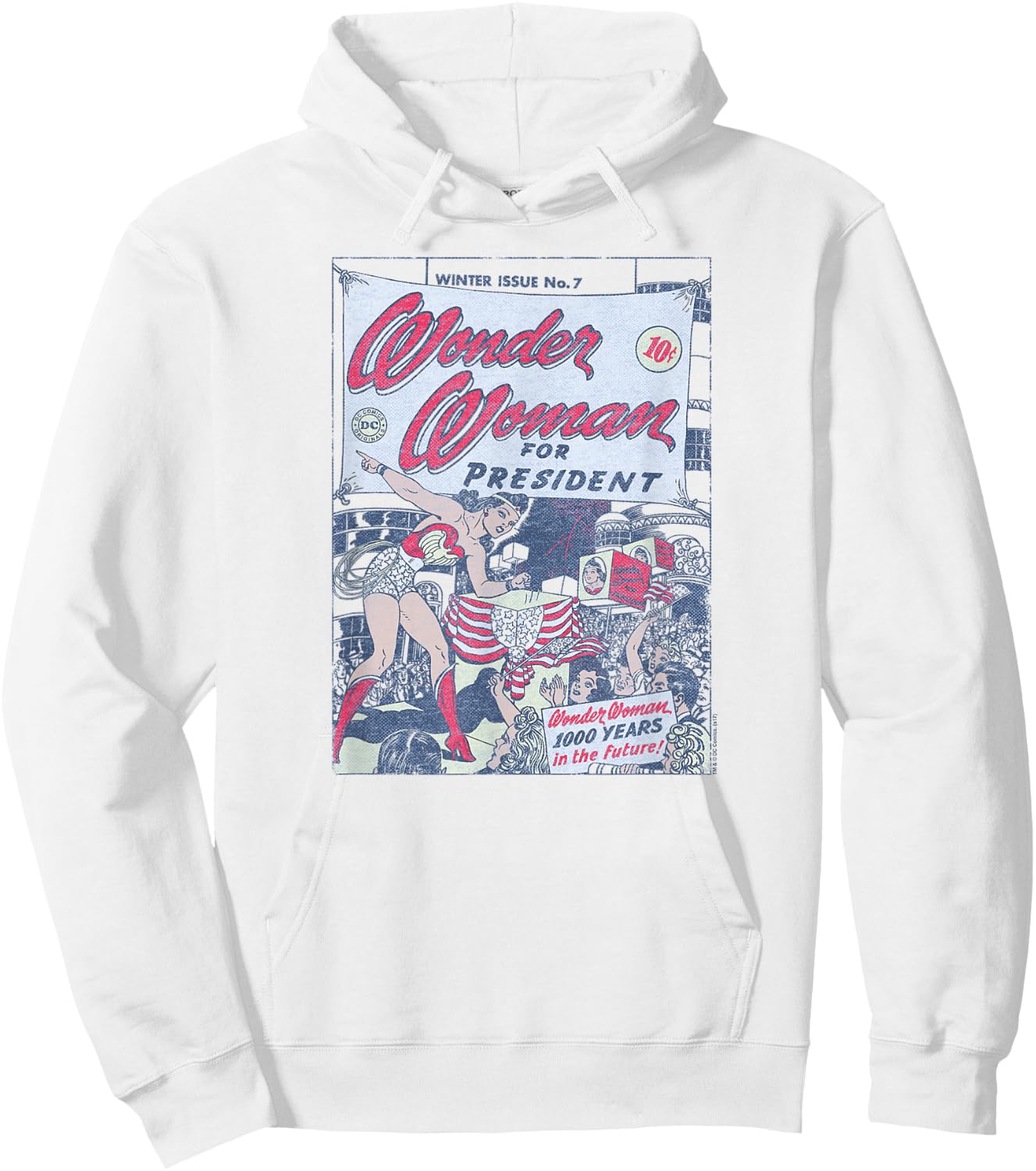 Wonder Woman For President Comic Cover Hoodie - Hoodie | White