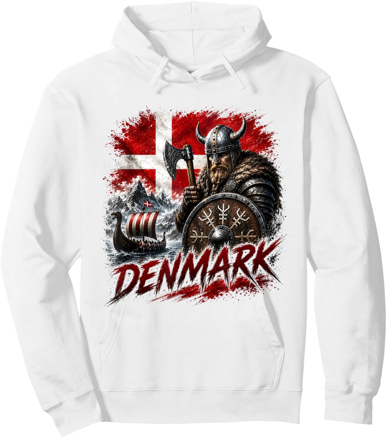 Denmark Flag Shirt, Denmark t Shirt, Denmark , Denmark Hoodie - Hoodie | White