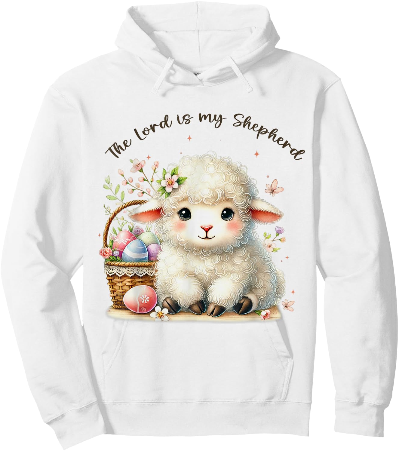 The Lord Is My Shepherd Christian Happy Easter Day Sheep Hoodie - Hoodie | White