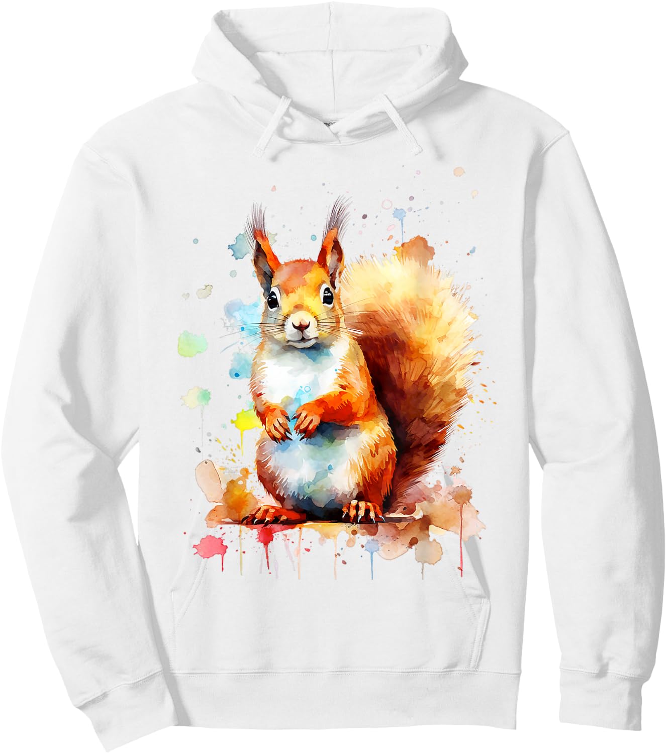 Squirrel Animal Abstract Motif Colourful Painting Squirrel , White Hoodie - Hoodie | White