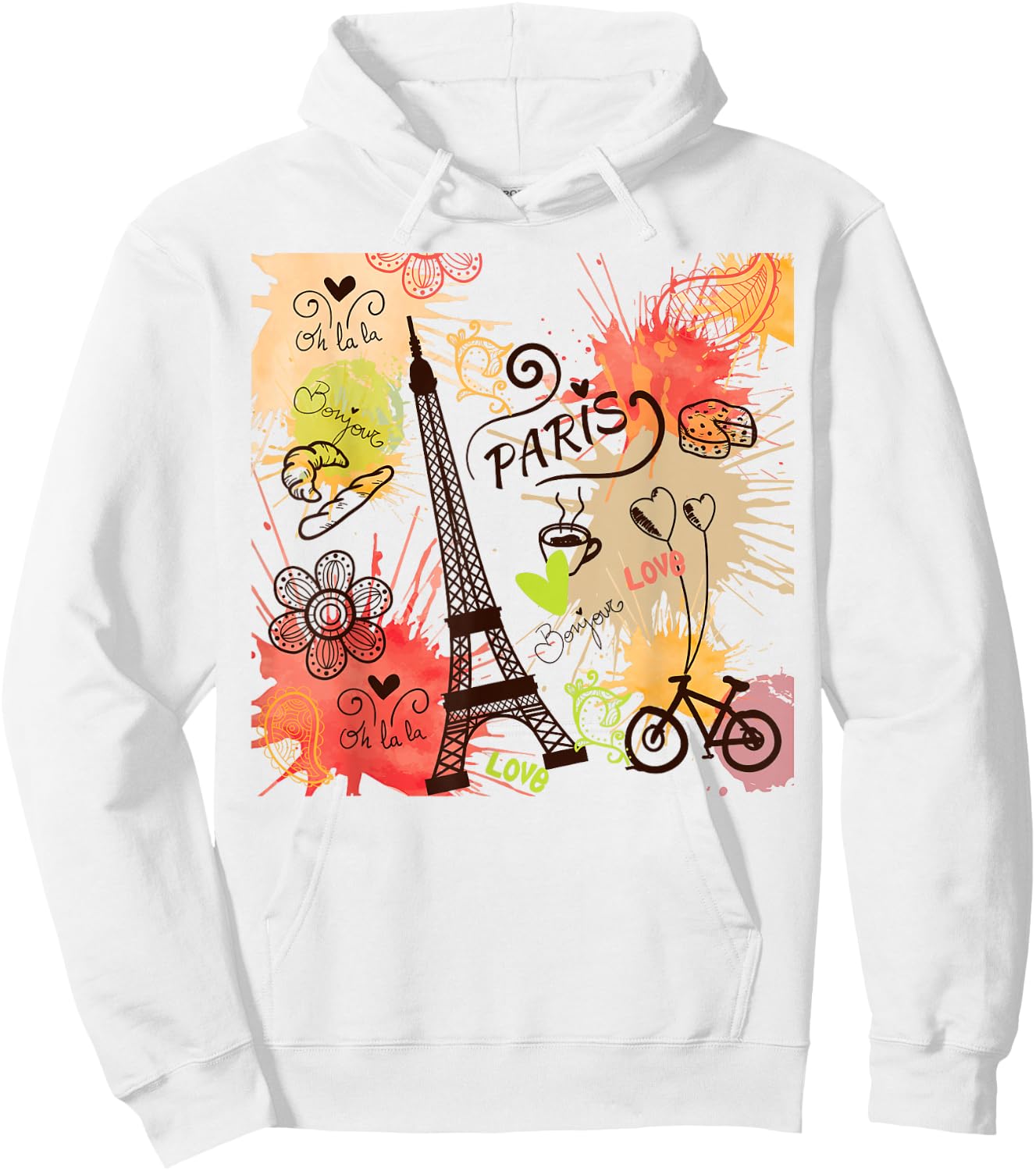 Paris Eiffel Tower France French Souvenir French Hoodie - Hoodie | White