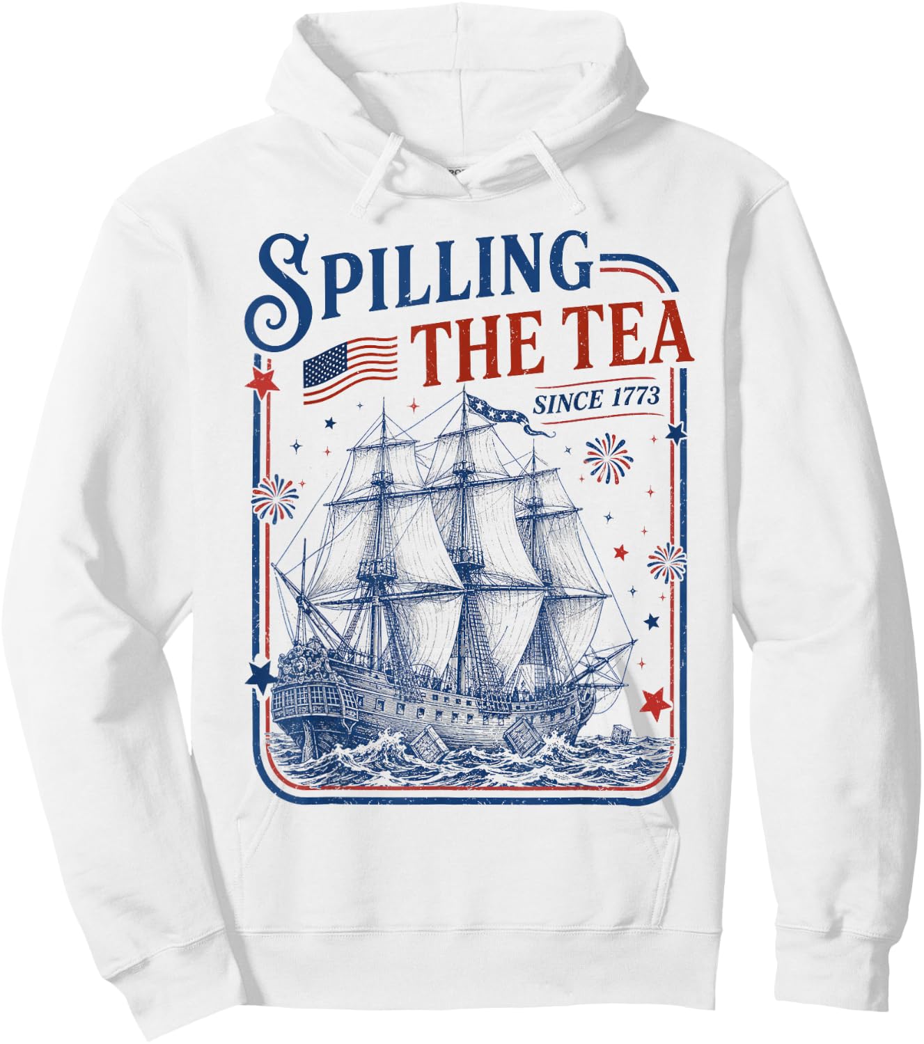 Spilling The Tea Since 1773 Vintage Us History Teacher Hoodie - Hoodie | White