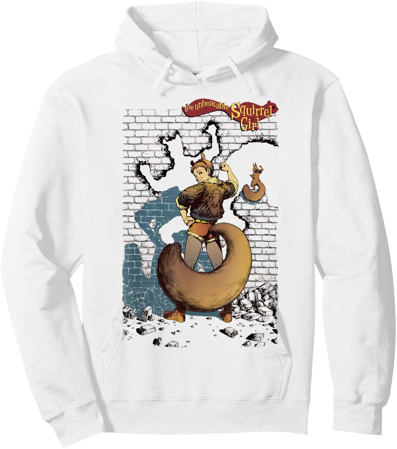 Marvel The Unbeatable Squirrel Girl Strength Title Logo Hoodie - Hoodie | White