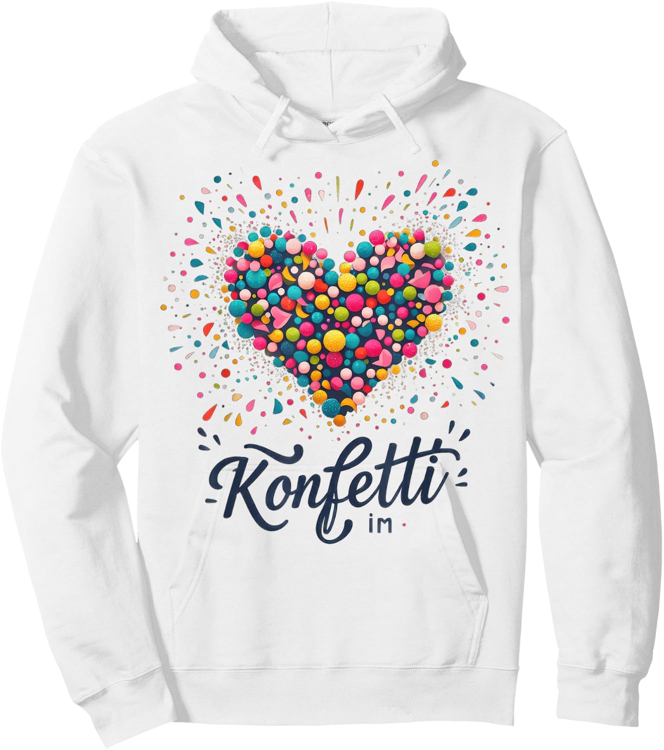 Shirt Konfetti im Herzen , White Hoodie - Hoodie | White