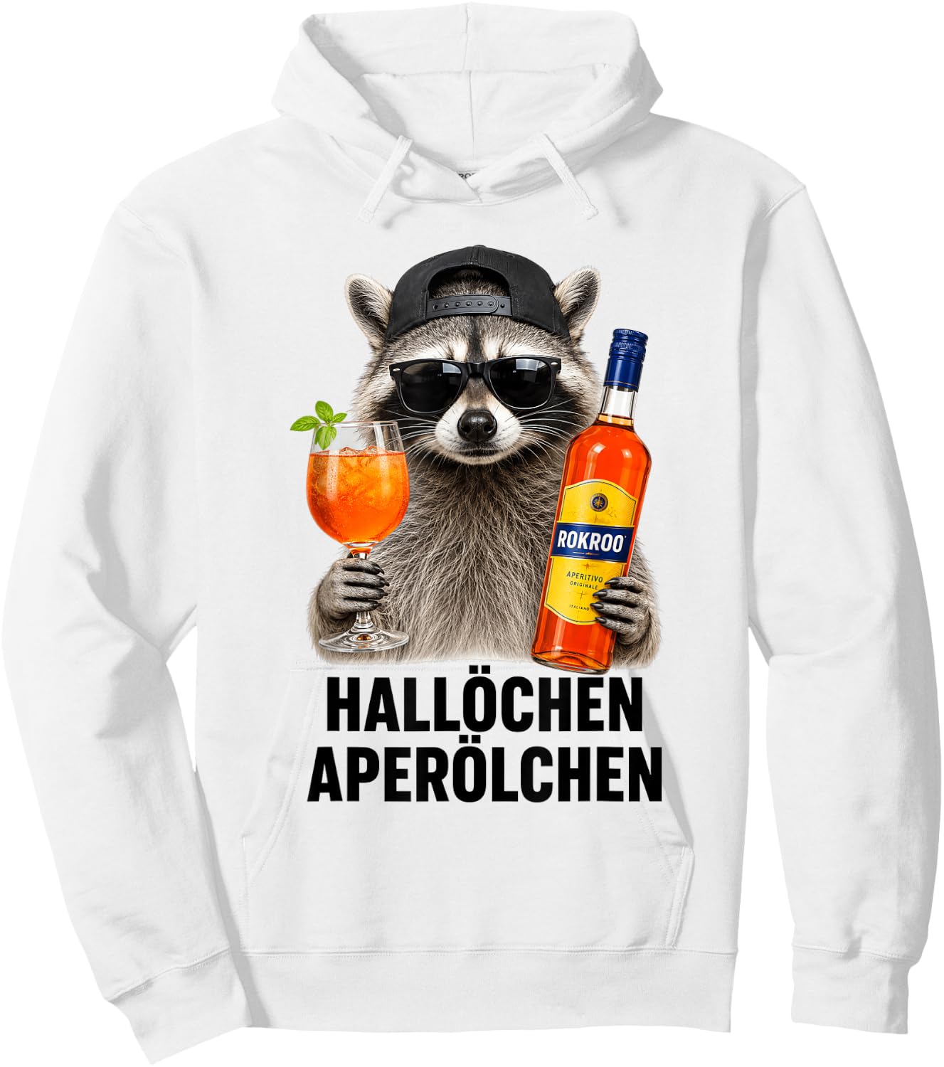 Waschbär Aperitif Hallöchen Aperölchen - Lustiges Waschbär Hoodie - Hoodie | White