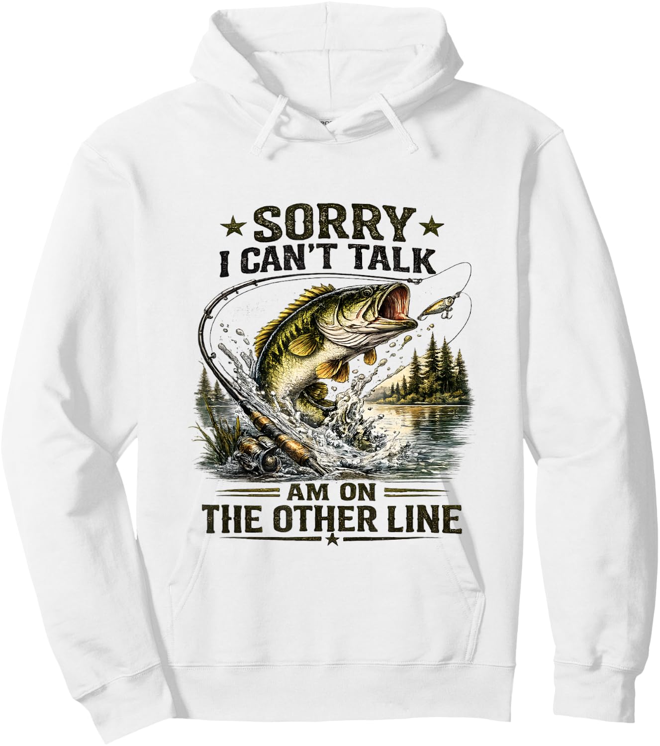 Sorry, I Can't Talk, I'm On The Other Line Hoodie - Hoodie | White