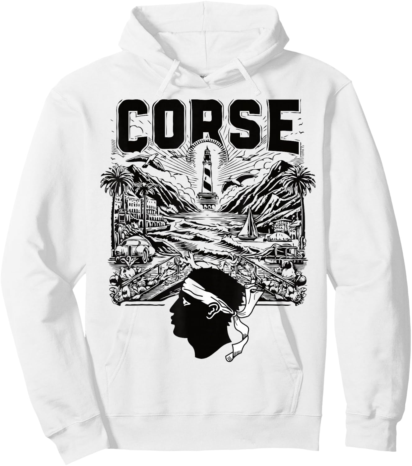 Beautiful Gift souvenir design Corsican flag symbol , white, S Hoodie - Hoodie | White