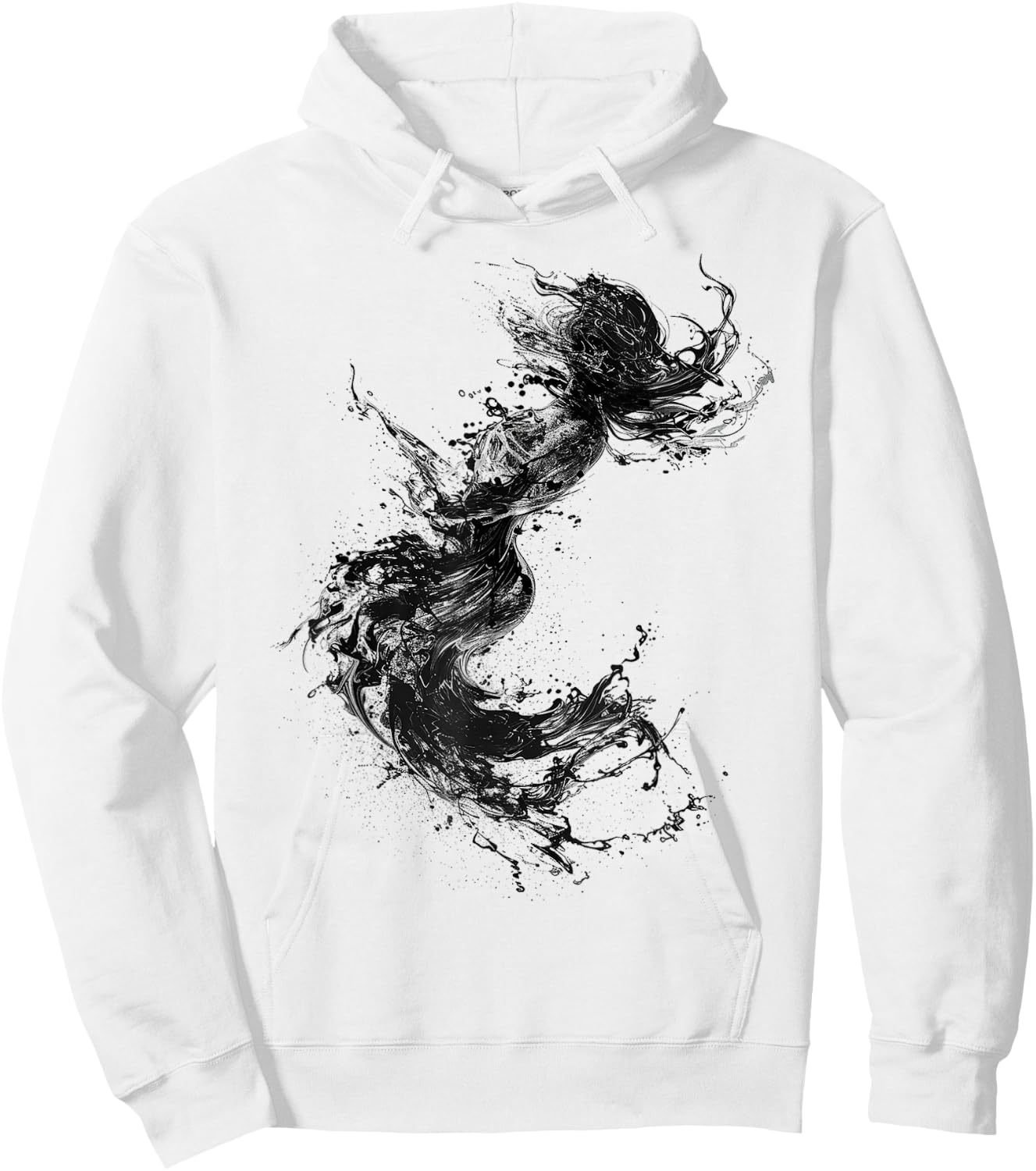 Women Mermaid Drawing Art Graphic Motif Women Hoodie - Hoodie | White