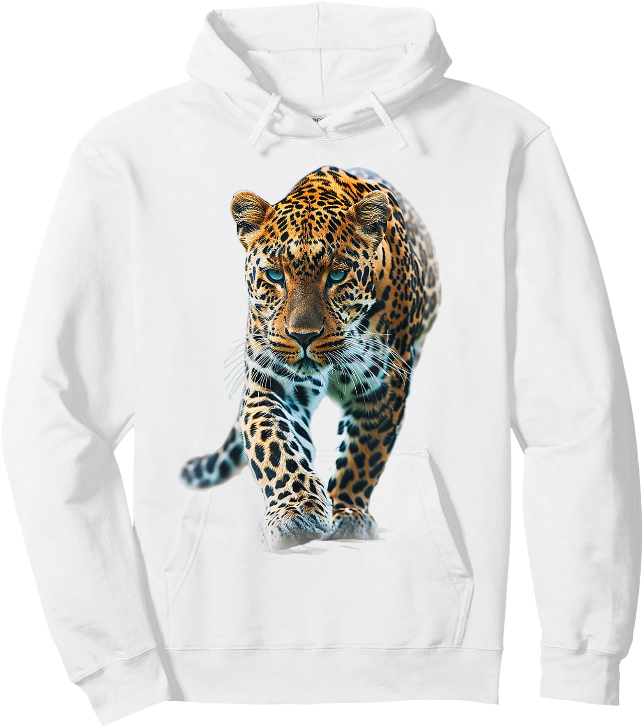 Leopard Animal Print Motif Drawing Portrait Leopard Hoodie - Hoodie | White