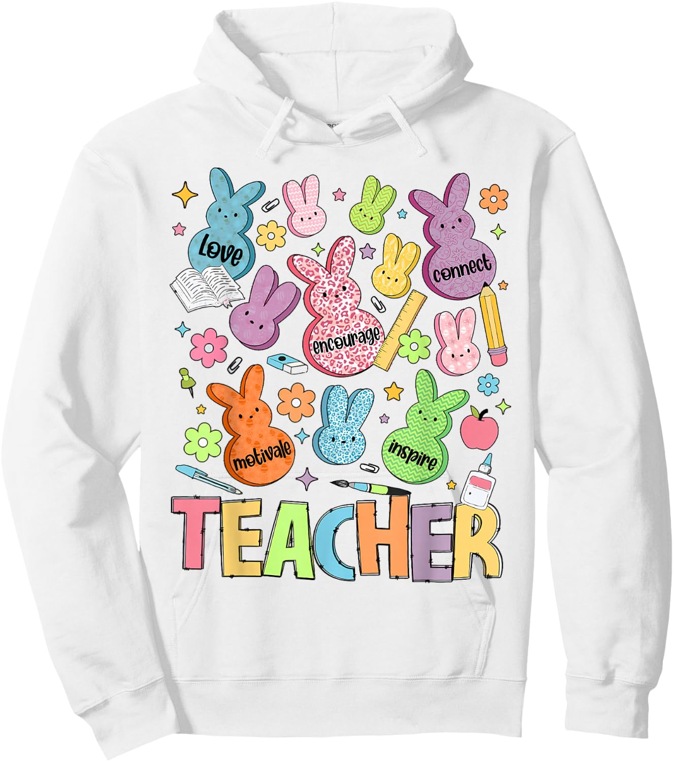 Teacher of the Sweetest Bunny Easter Day Teaching Hoodie - Hoodie | White