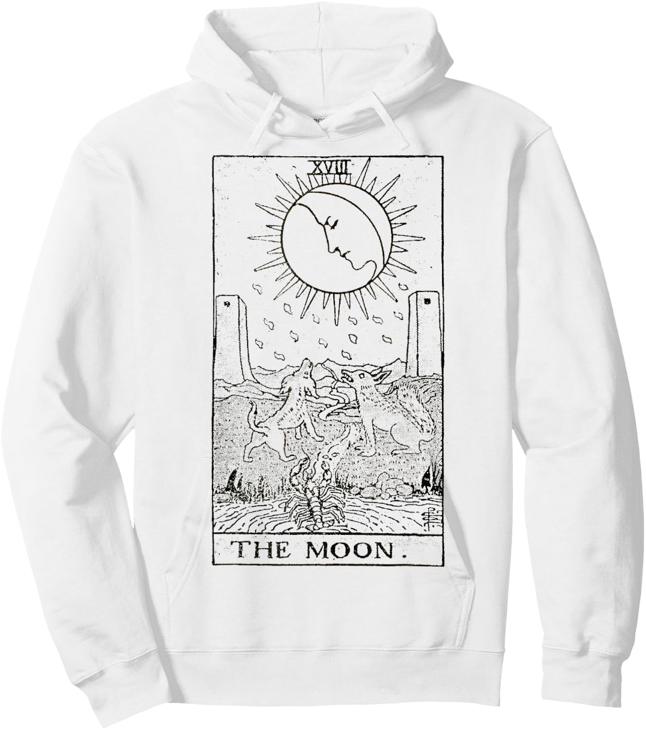The Moon Tarot Card Vintage Hoodie - Hoodie | White