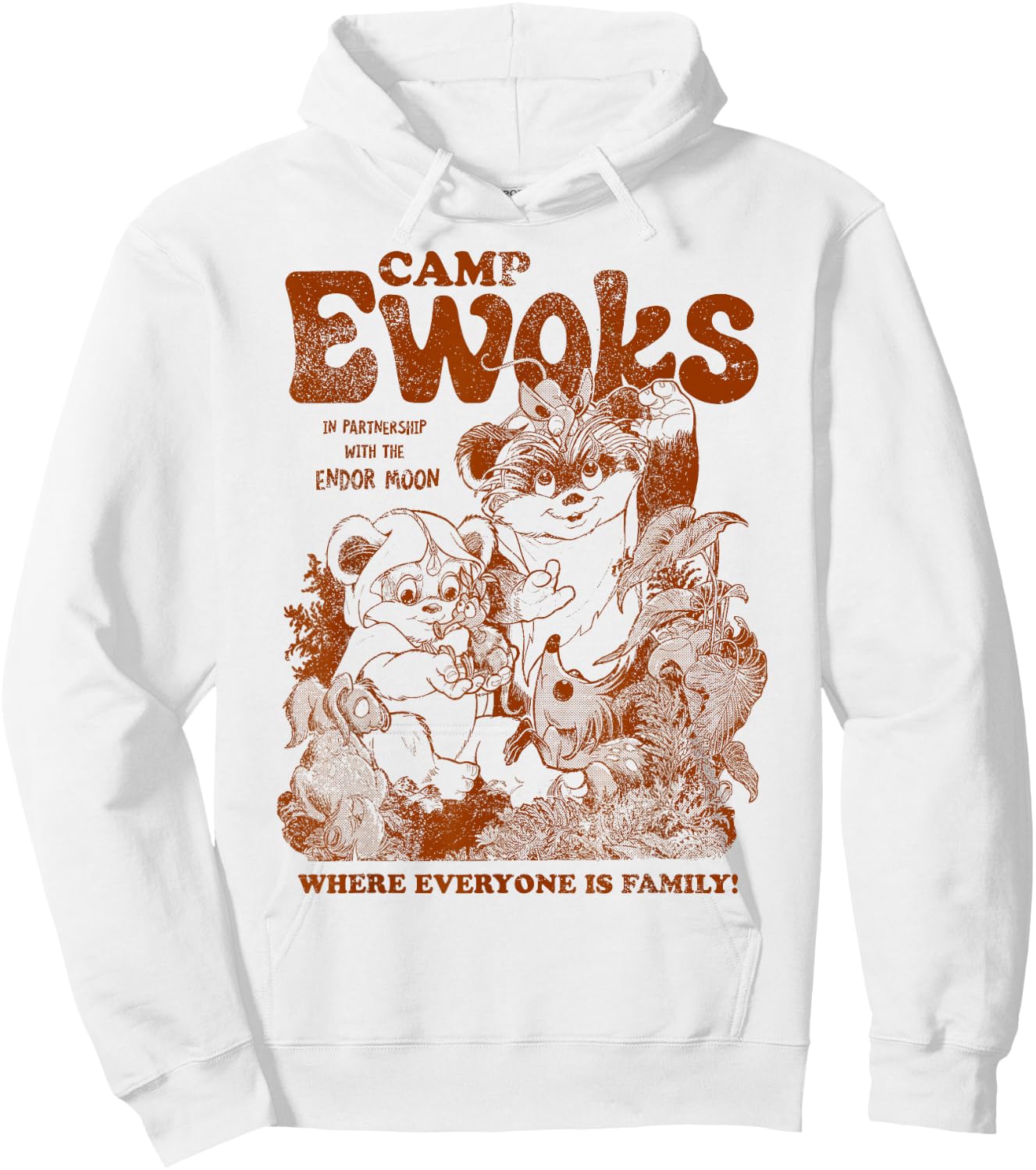 Star Wars Camp Ewoks Wicket Kneesaa Vintage Style Distressed Hoodie - Hoodie | White