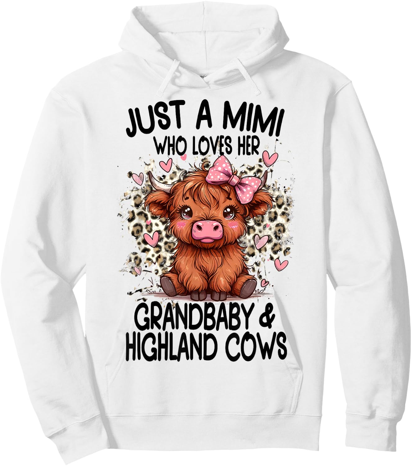 Just a MIMI loves her GRANDBABY & HIGHLAND COWS Graphic Hoodie - Hoodie | White