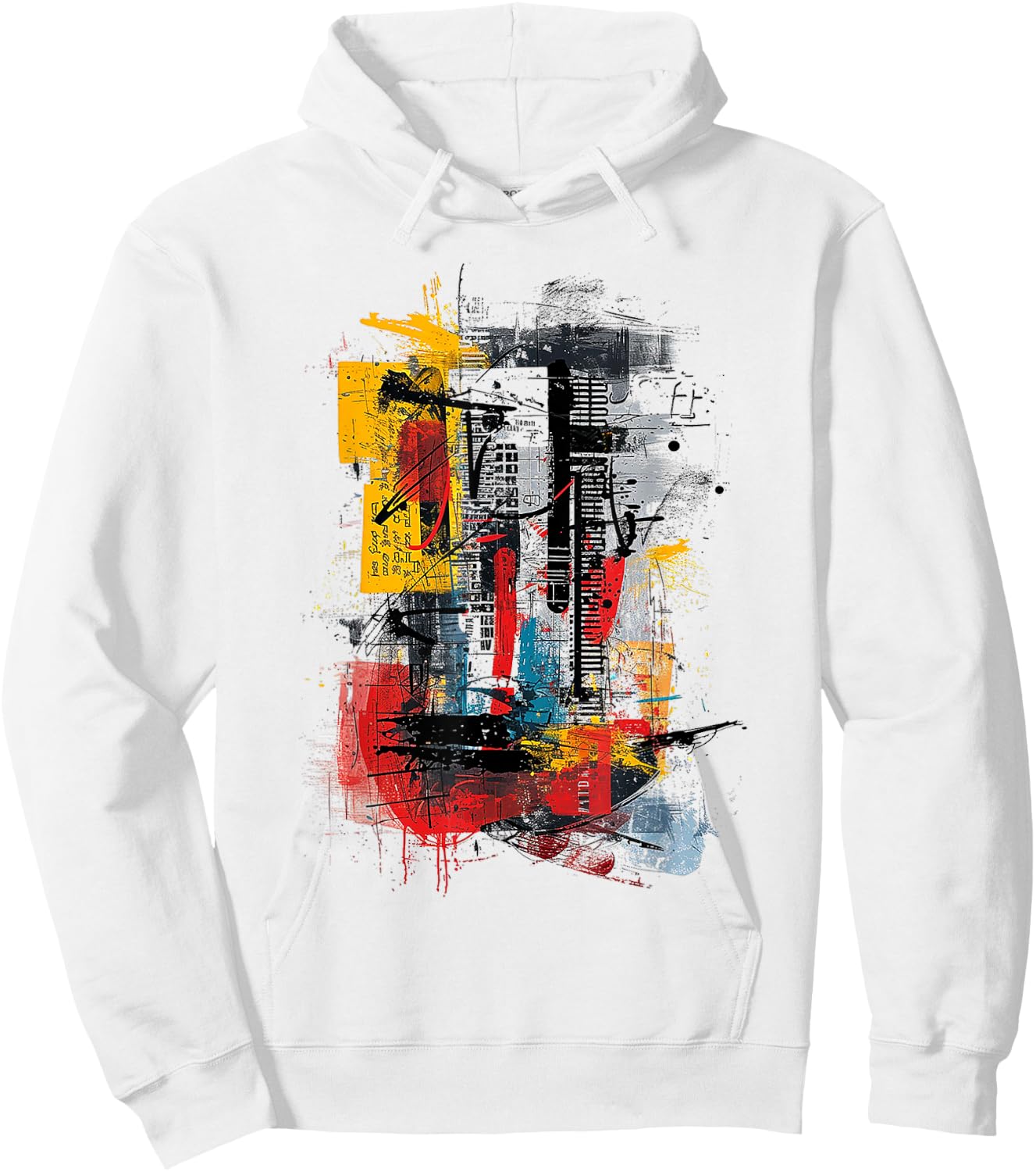 Abstract Art Pattern Drawing Illustration Painting , white, S Hoodie - Hoodie | White