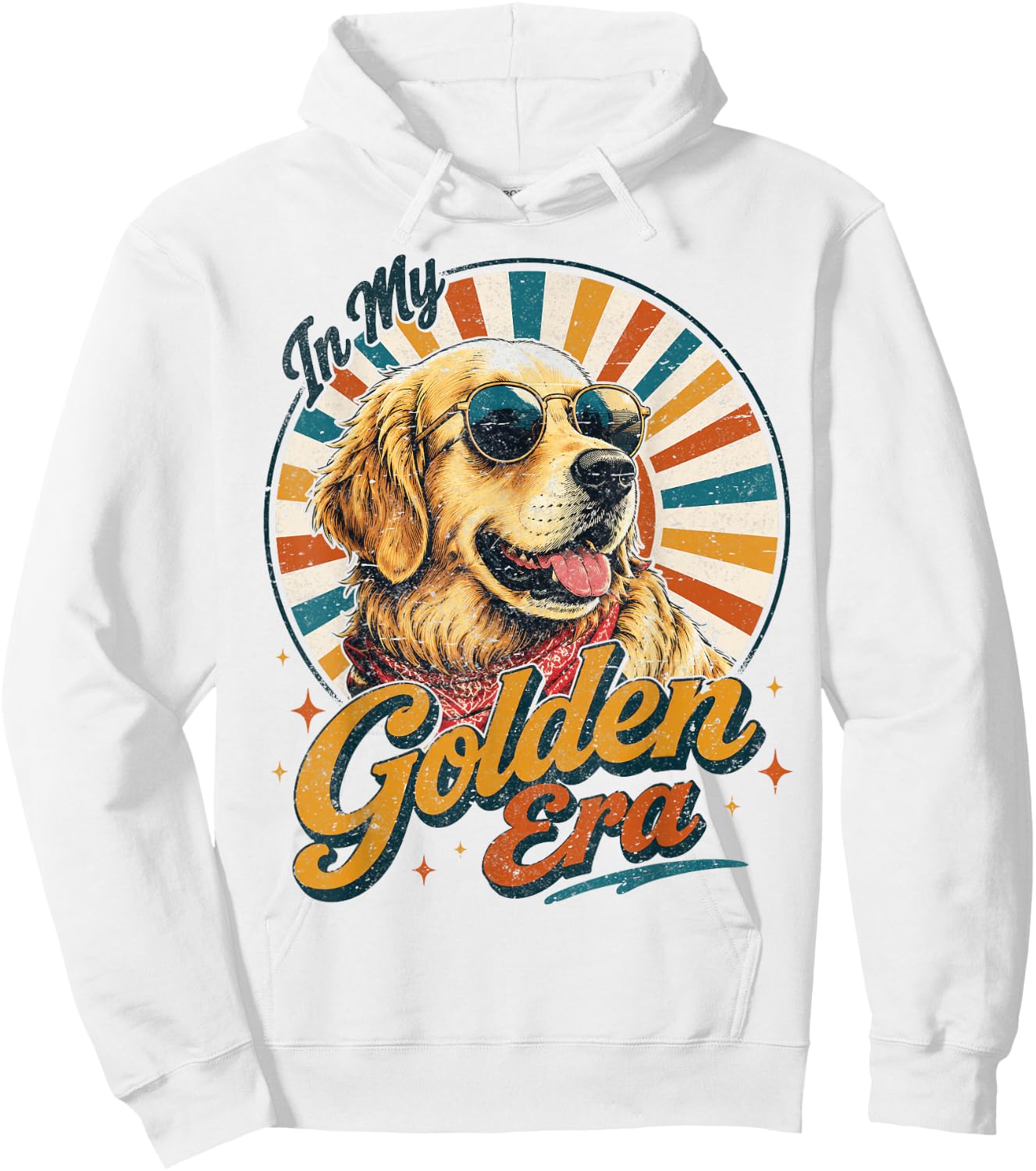 Golden Retriever in My Golden Era Retro Vintage Dog Lover Hoodie - Hoodie | White