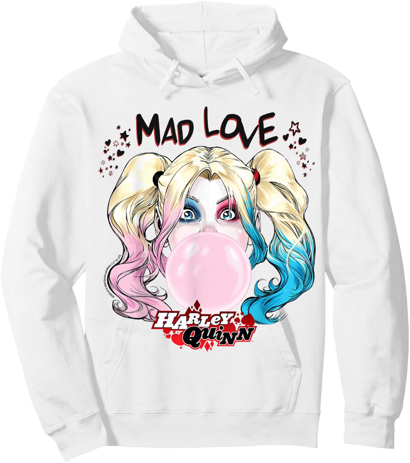 Batman Harley Quinn Bubblegum Mad Love , white, S Hoodie - Hoodie | White