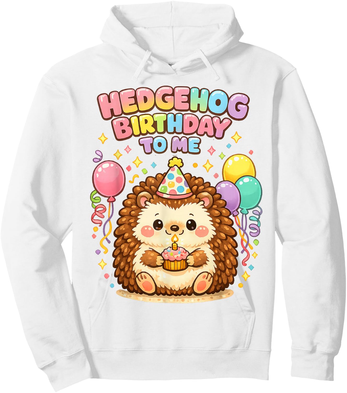 Hedgehog Birthday Girl Cute Hedgehog Lovers Animal Bow Party Hoodie - Hoodie | White